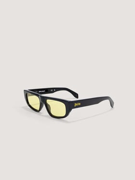PALM ANGELS Ventura Yellow Lens Sunglasses SHINY BLACK PA1024101854