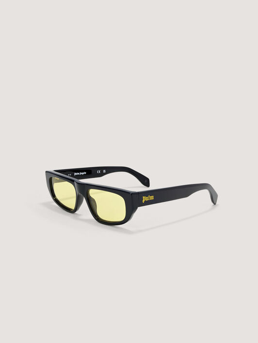 Ventura Yellow Lens Sunglasses PALM ANGELS Ventura Yellow Lens Sunglasses SHINY BLACK PA1024101854