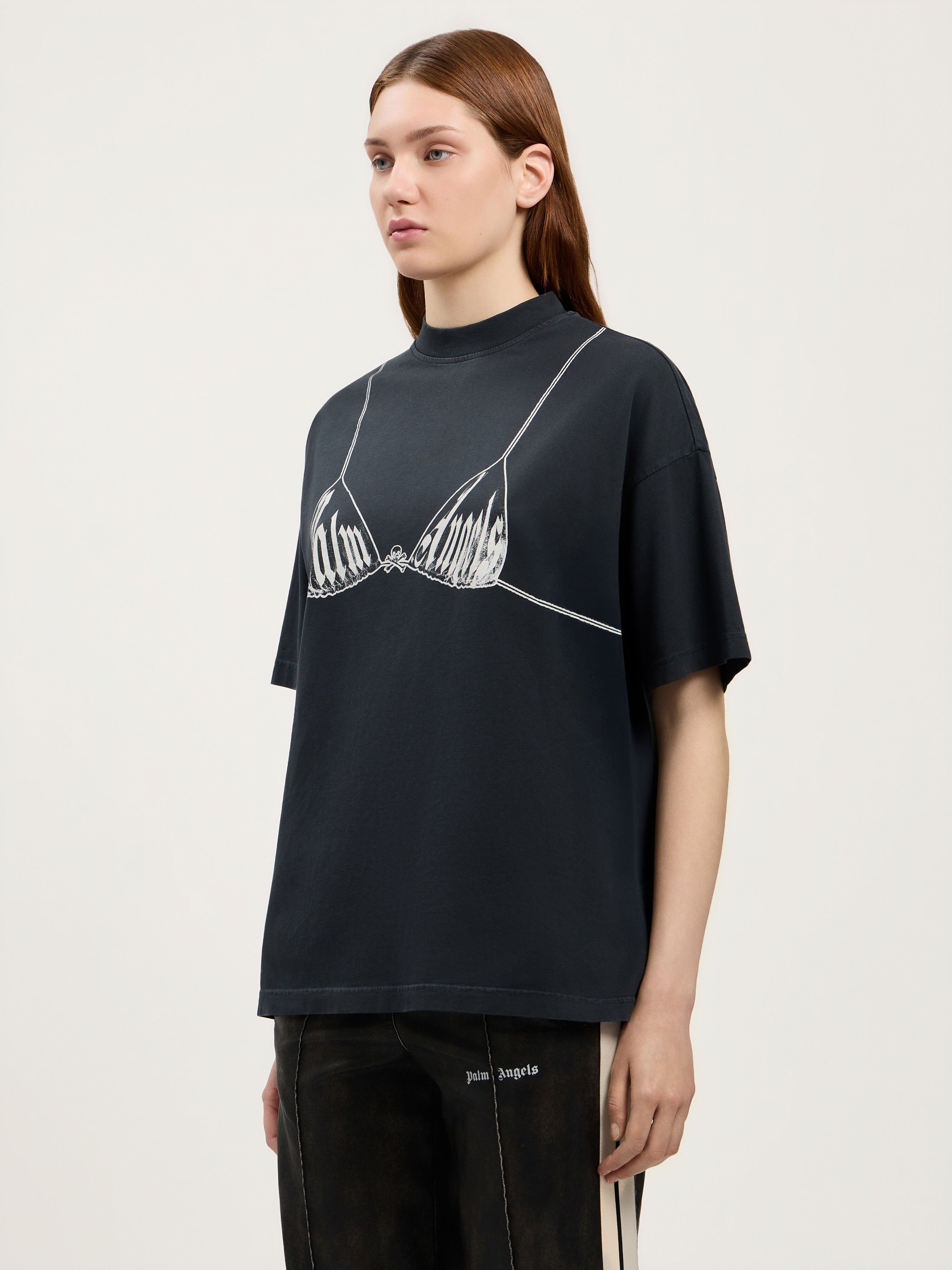 Bra Loose T-Shirt PALM ANGELS Bra Loose T-Shirt BLACK OFF WHITE PWAA07BS26JER003