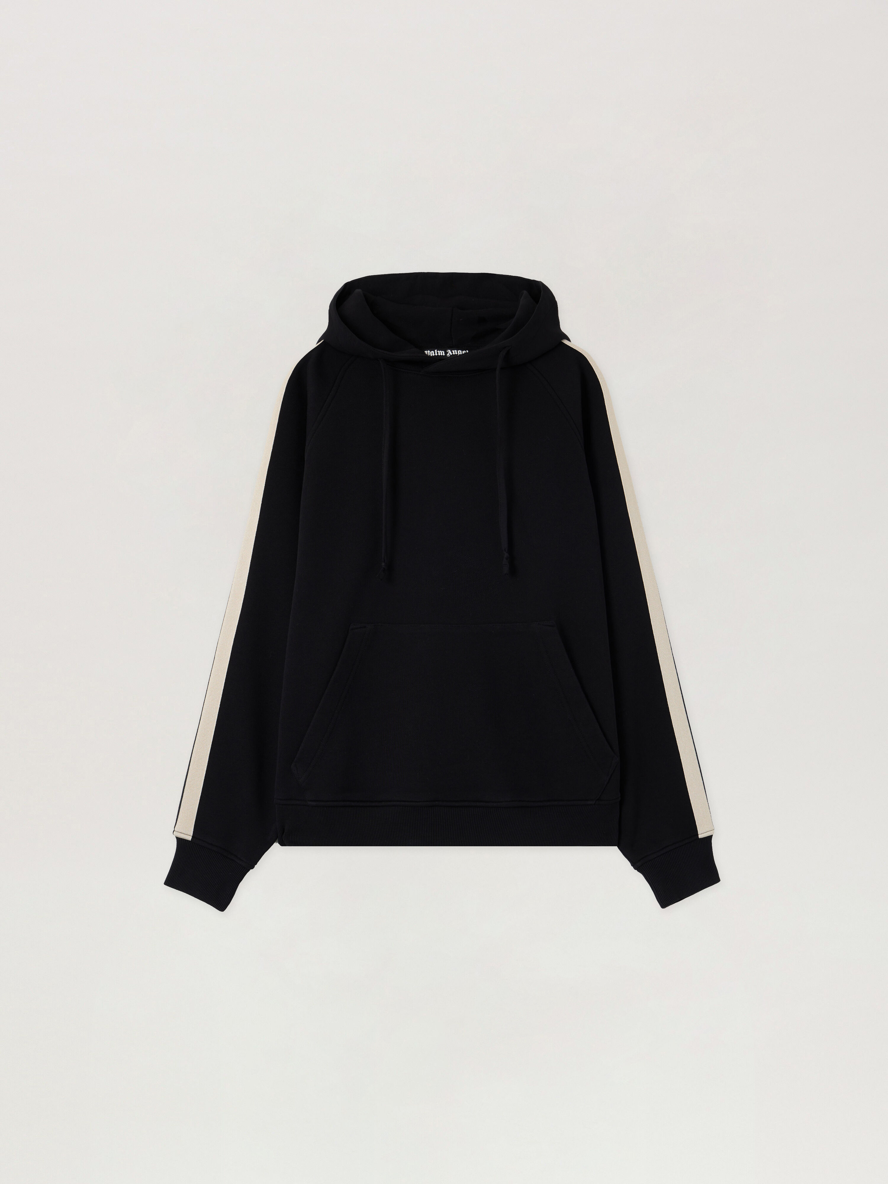 PALM ANGELS Back Curved Logo Track Hoodie BLACK OFF WHITE PMBB17QS26FLE001