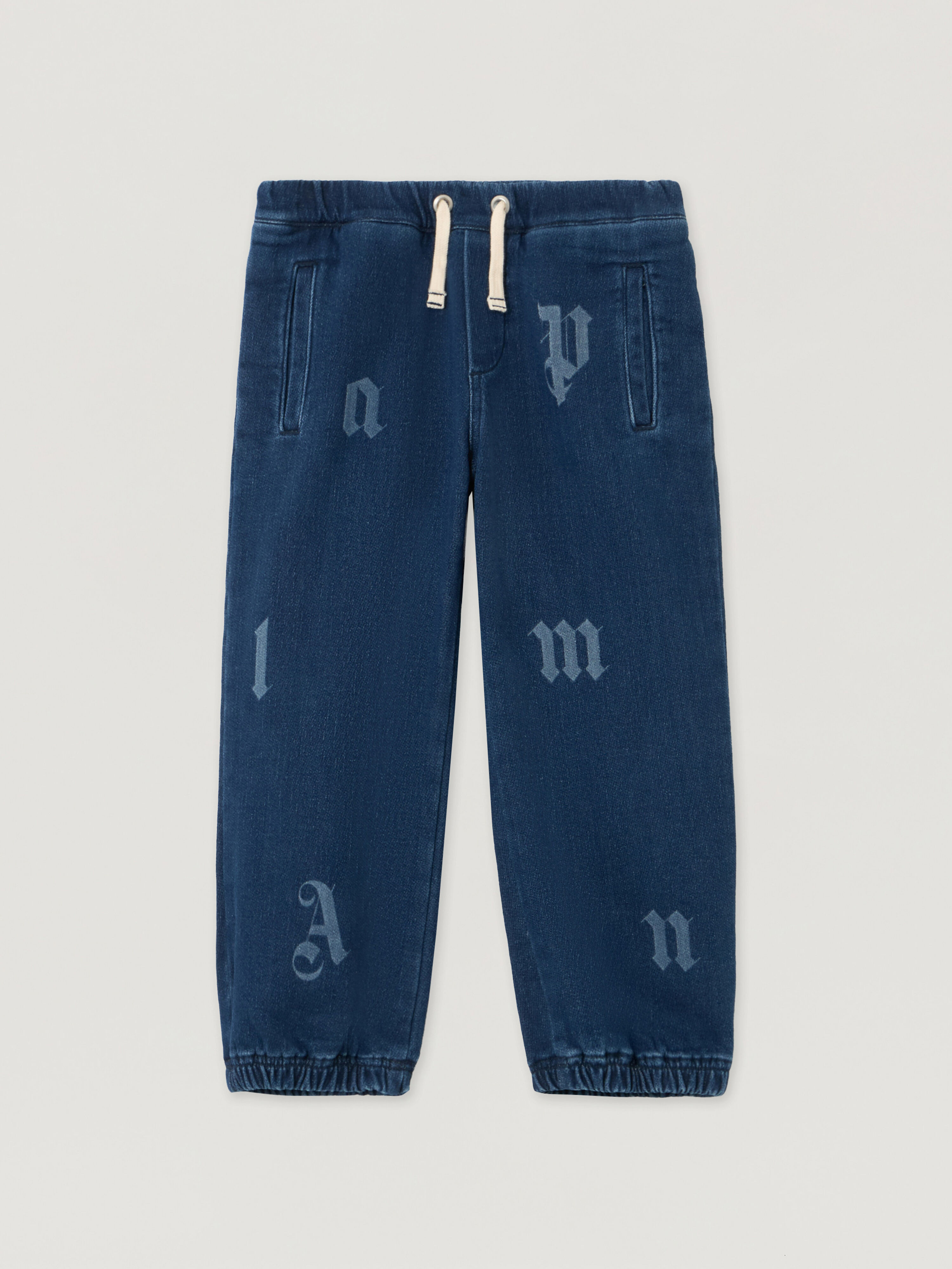 PALM ANGELS Pa Letters Washed Sweatpant MEDIUM BLUE - LIGHT BLUE PBCH008F25DEN001