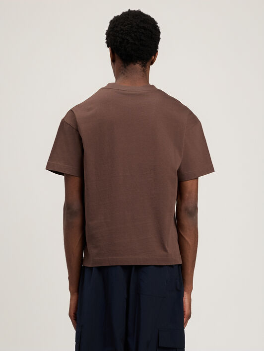 PALM ANGELS Spray Bear T-Shirt BROWN DARK BROWN PMAA109S26JER001