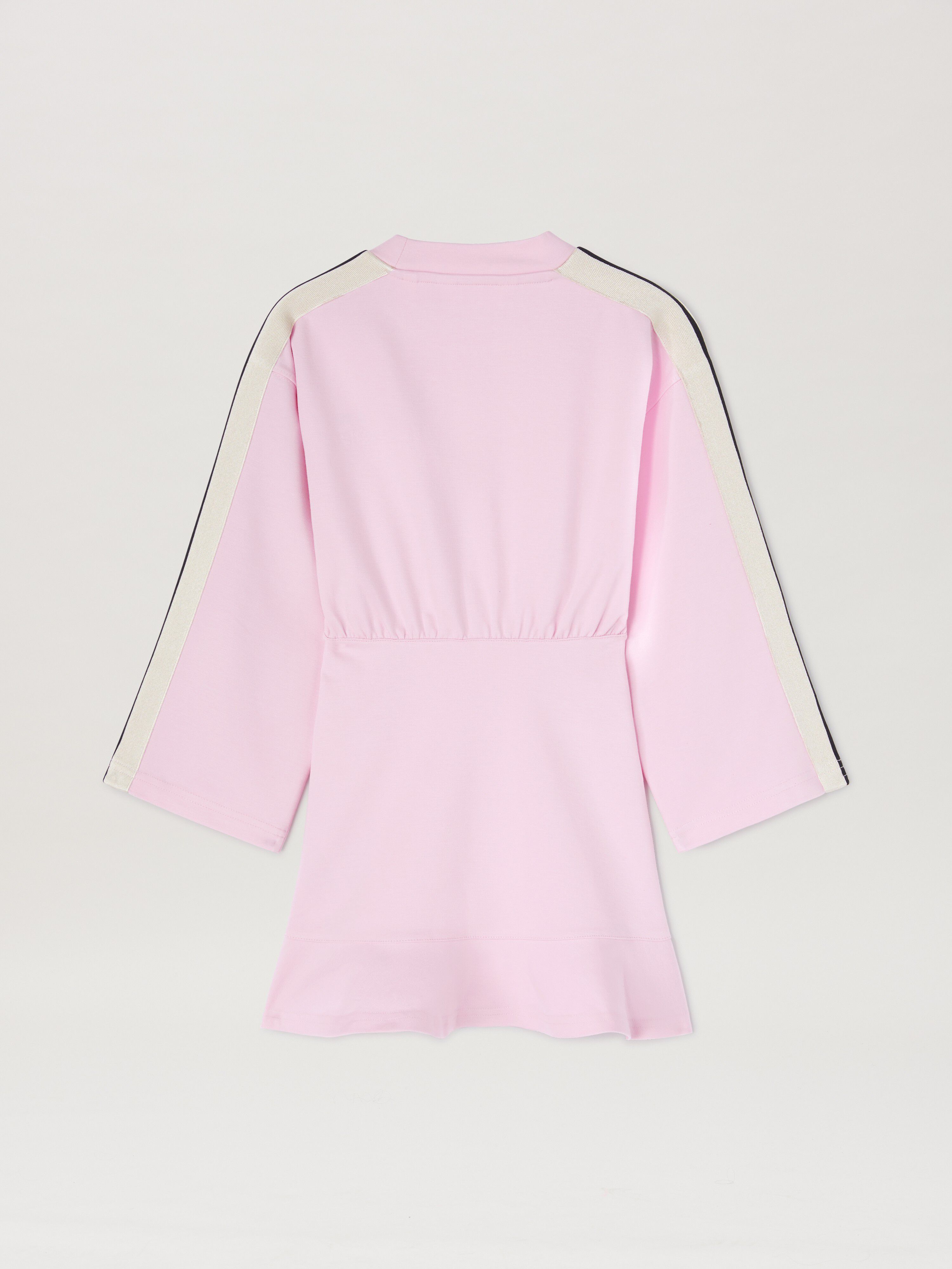 PALM ANGELS  Track crewneck dress ROSE PINK BLACK PGCM007S25FLE001