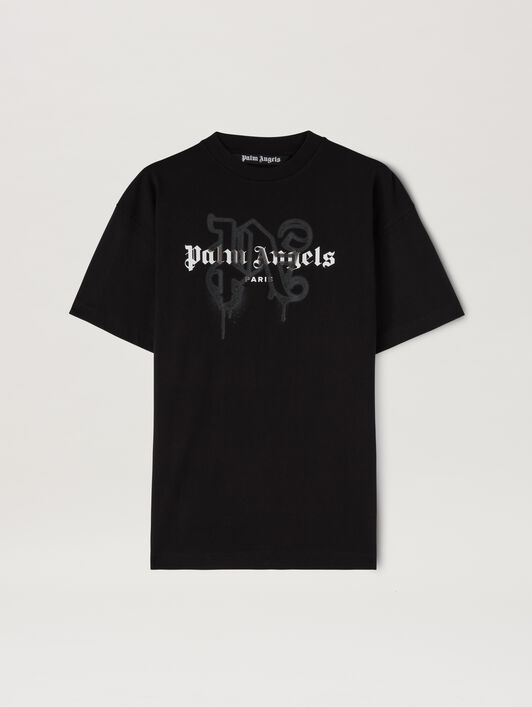 PALM ANGELS Monogram Spray City T-Shirt Paris BLACK PMAA001C99JER027