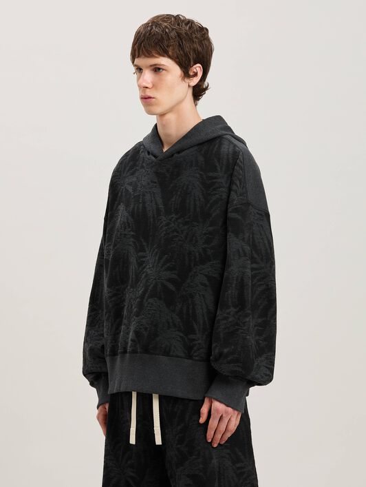 PALM ANGELS  Palmen Hoodie BLACK - GREY PMBB169S25FAB001