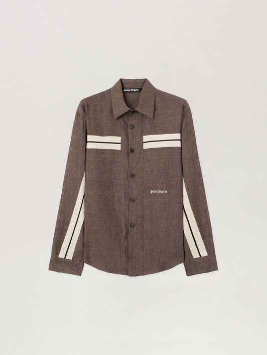 PALM ANGELS Classic Logo Trackshirt BROWN OFF WHITE PMGE04JS26FAB001