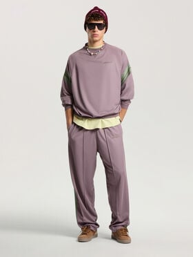 PALM ANGELS Urban Logo Track Crewneck MAUVE - SAGE PAMBF01F26FB01