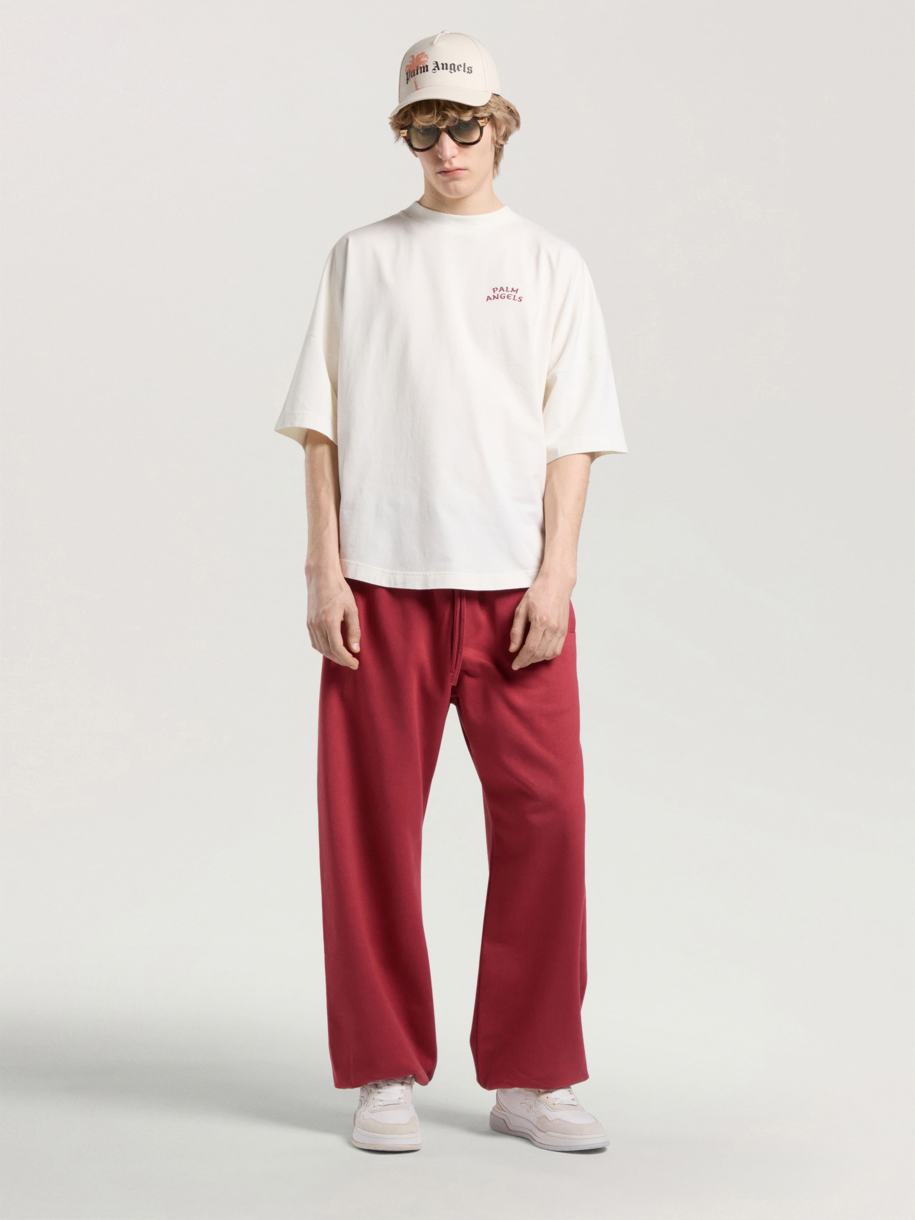 PALM ANGELS Palm Drift Back Over T-Shirt OFF WHITE - RED PAMAA05W26JR03