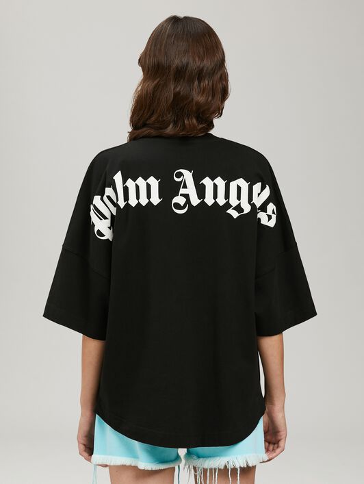 Classic Logo Over Tee PALM ANGELS Classic Logo Over Tee BLACK - WHITE PWAA023C99JER002