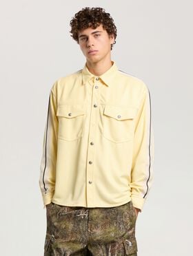 PALM ANGELS Logo 90' Track Jacket Shirt LIGHT YELLOW - BLACK PAMBN02F26FB01