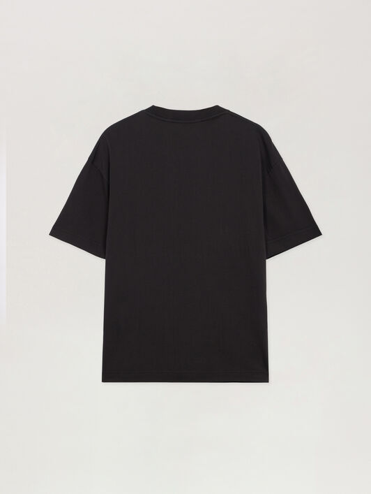Curved Logo Reg T-Shirt PALM ANGELS Curved Logo Reg T-Shirt BLACK - OFF WHITE PMAA109F25JER003