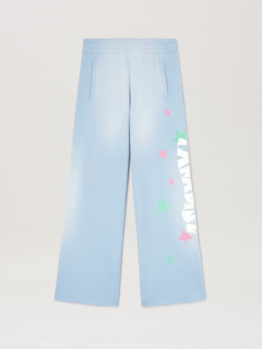 PALM ANGELS  Paradise Sweathose BABY BLUE - OFF WHITE PWCH025S25FLE001