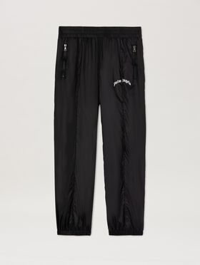 PALM ANGELS  Nylon Track Pants Curved Logo BROWN - DARK BROWN PWJA035S25LEA001
