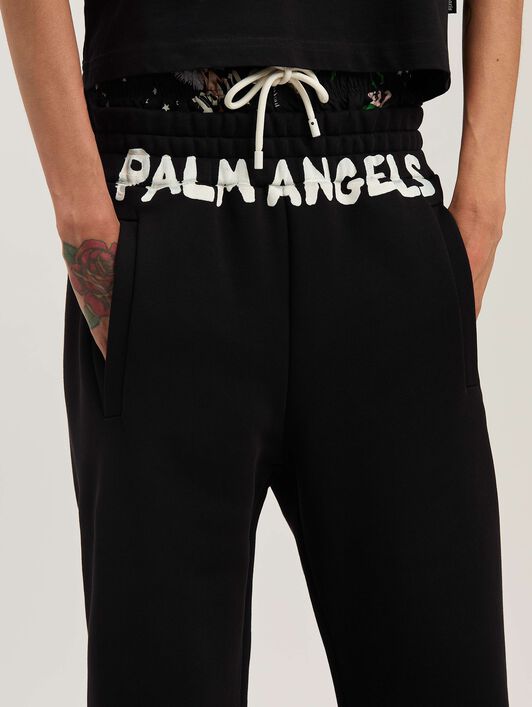 PALM ANGELS  Jogginghose mit Block-Logo BLACK - OFF WHITE PWCH025S25FLE002