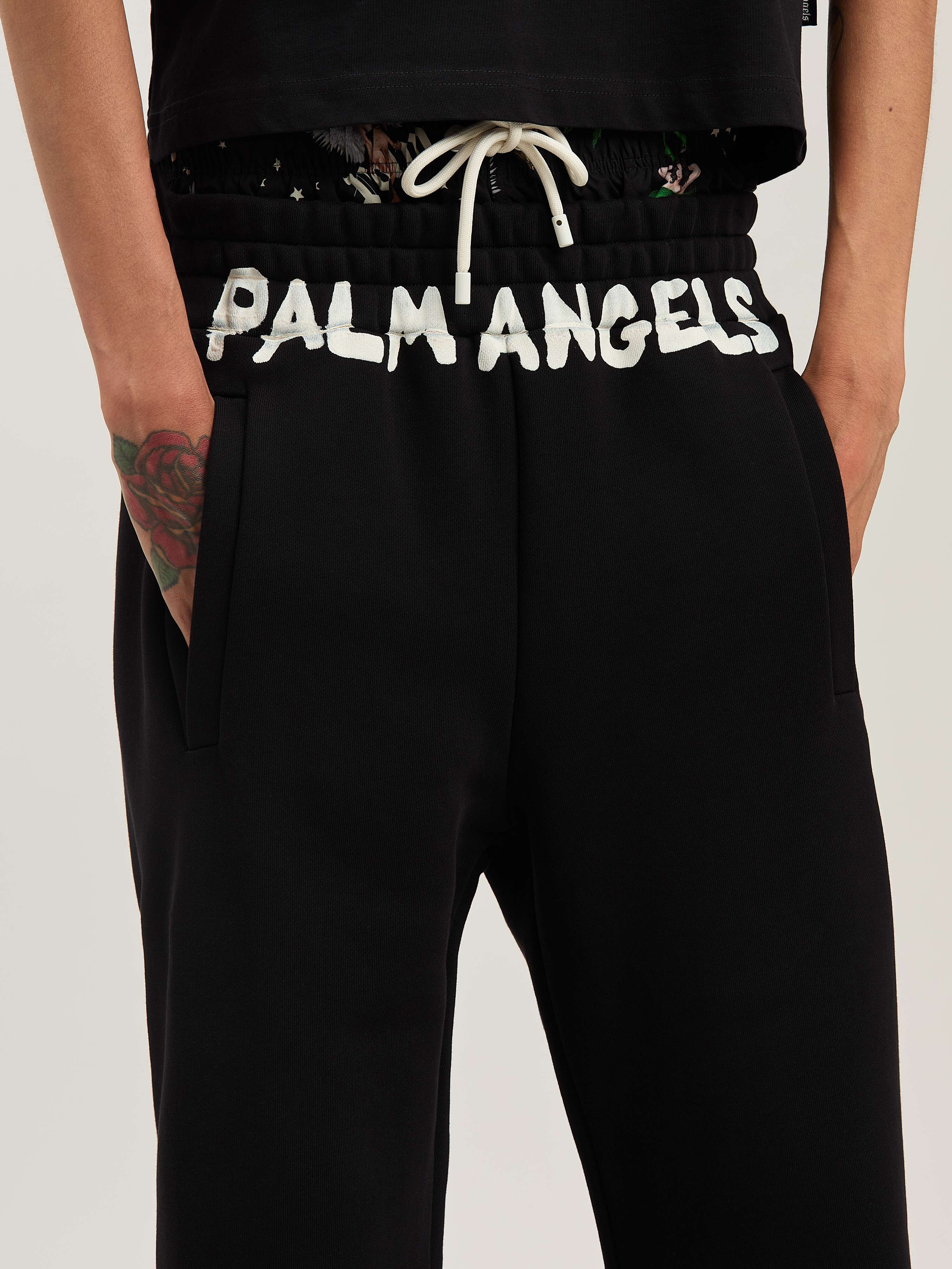 PALM ANGELS  Jogginghose mit Block-Logo BLACK - OFF WHITE PWCH025S25FLE002