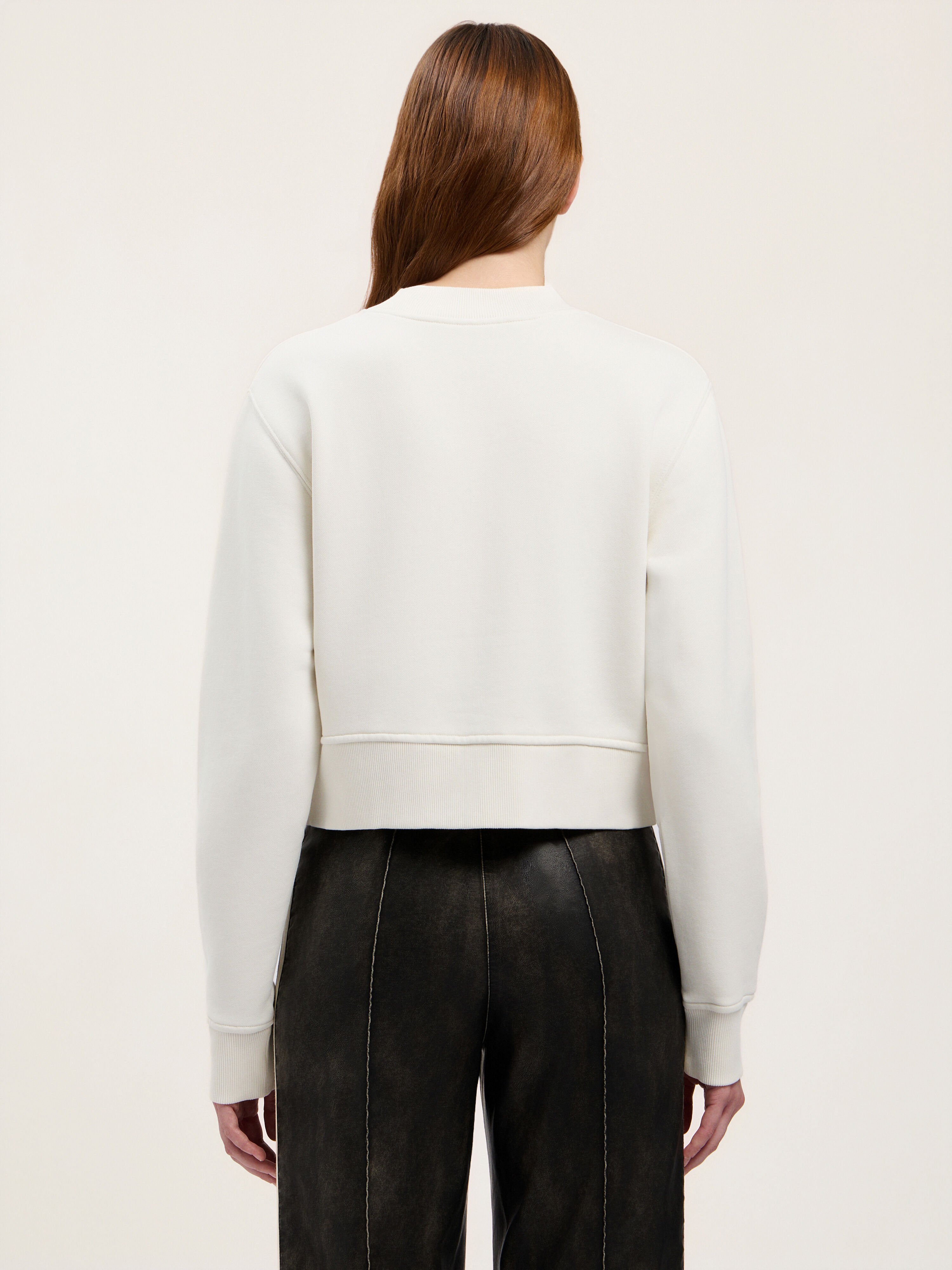 PALM ANGELS Bear Fitted Sweatshirt OFF WHITE BROWN PWBA016S26FLE006