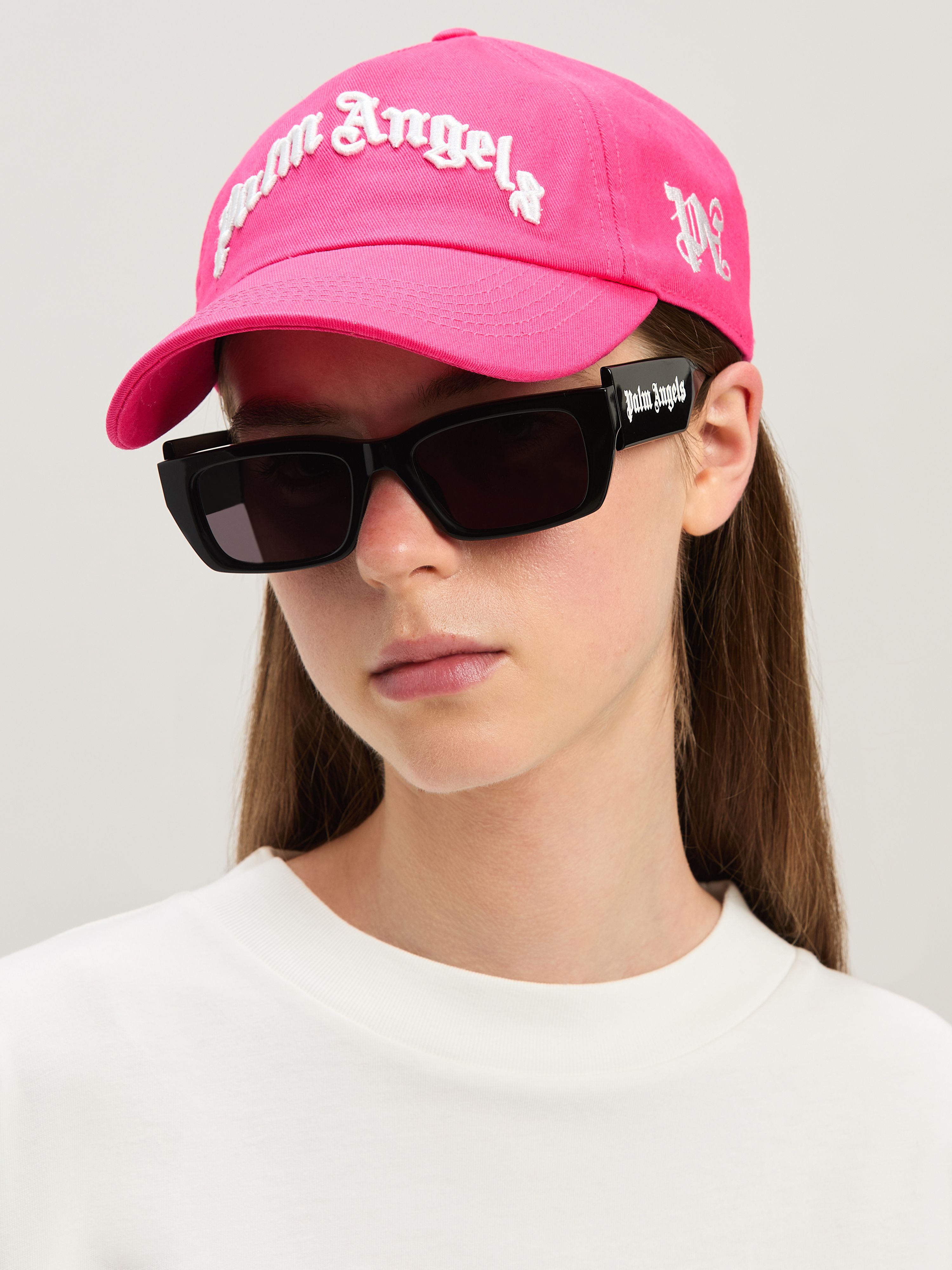 PALM ANGELS  Baseballcap mit eingesticktem geschwungenem Logo FUCHSIA - SOFT PINK PMLB10AS25FAB001
