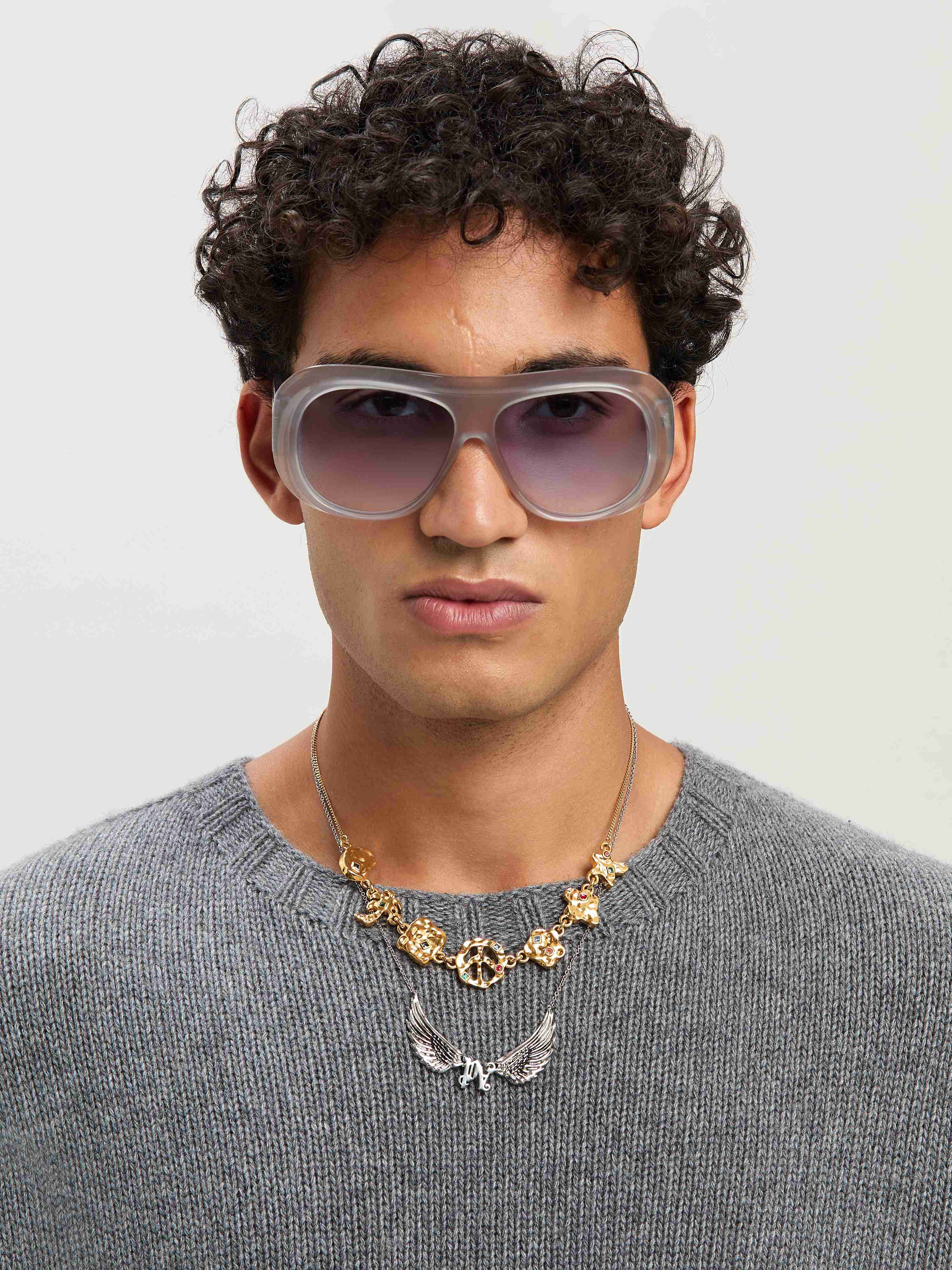 PALM ANGELS  Elfin sunglasses GREY GRADIENT BLUE PERI103S25PLA001