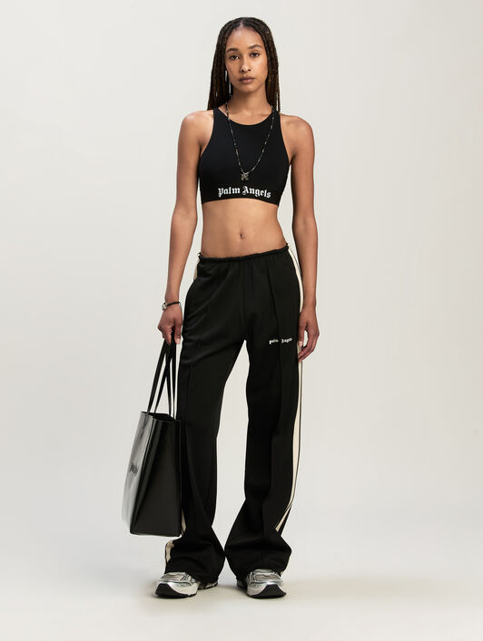 American neckline sport top PALM ANGELS American neckline sport top BLACK - WHITE PWVO024C99FAB001