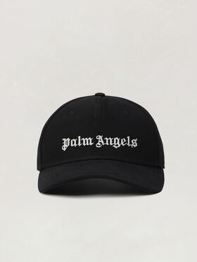 PALM ANGELS  Classic logo cap Black White PMLB003C99FAB001