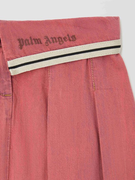PALM ANGELS  Chambray Track mini skirt ROSE PINK ROSE PINK PGYF001S25DEN001
