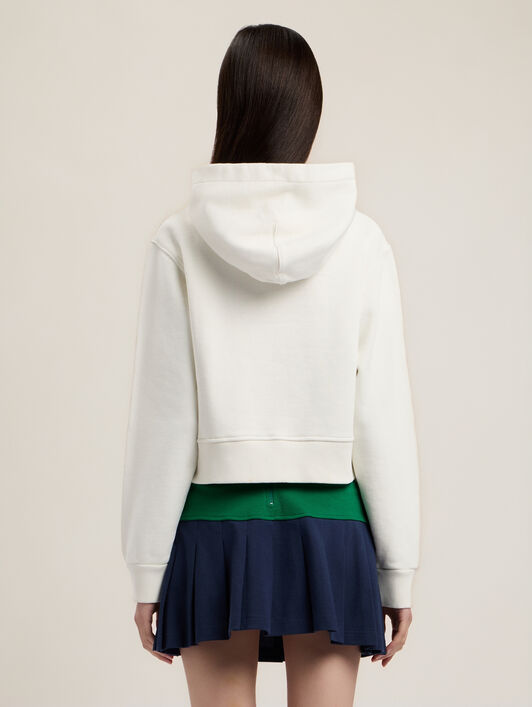 PALM ANGELS Bear Fitted Hoodie OFF WHITE BROWN PWBB069S26FLE008