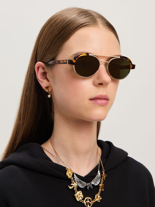 PALM ANGELS  Artesia sunglasses HAVANA GREEN PERI10CS25PLA001