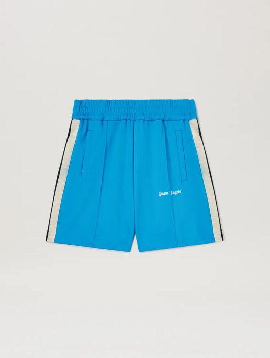 PALM ANGELS  Classic logo Track shorts LIGHT BLUE - OFF WHITE PMCL004S25FAB001