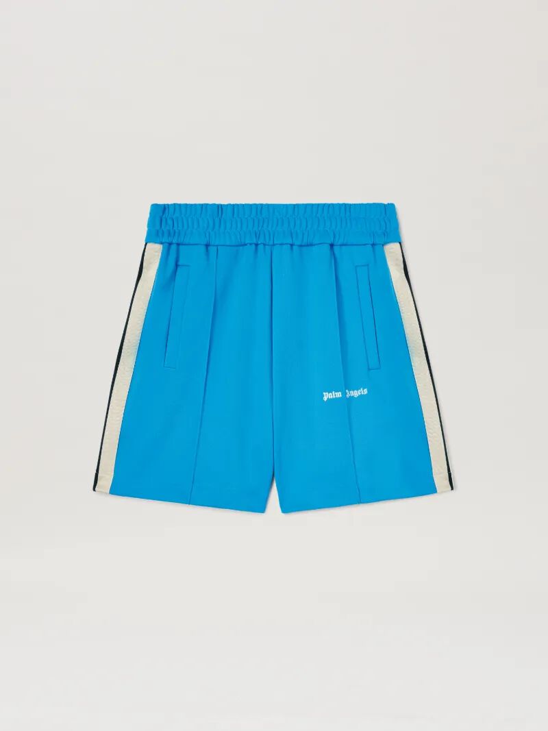 PALM ANGELS  Classic logo Track shorts LIGHT BLUE - OFF WHITE PMCL004S25FAB001