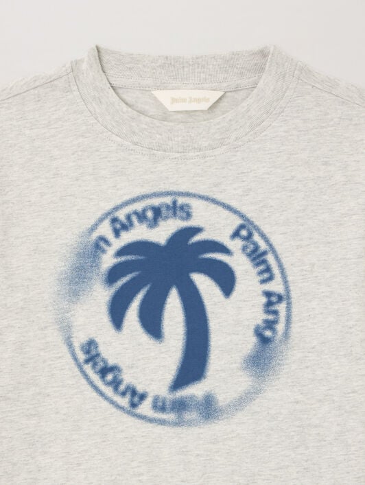PALM ANGELS Palm Stamp. T-Shirt GRIGIO MELANGE/MELANGE GRAY PBAA003S26JER003