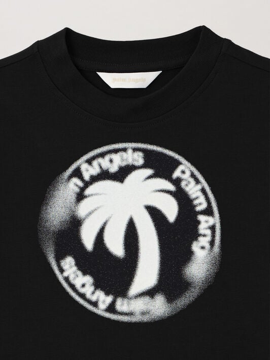 PALM ANGELS Palm Stamp. T-Shirt NERO/BLACK PBAA003S26JER003