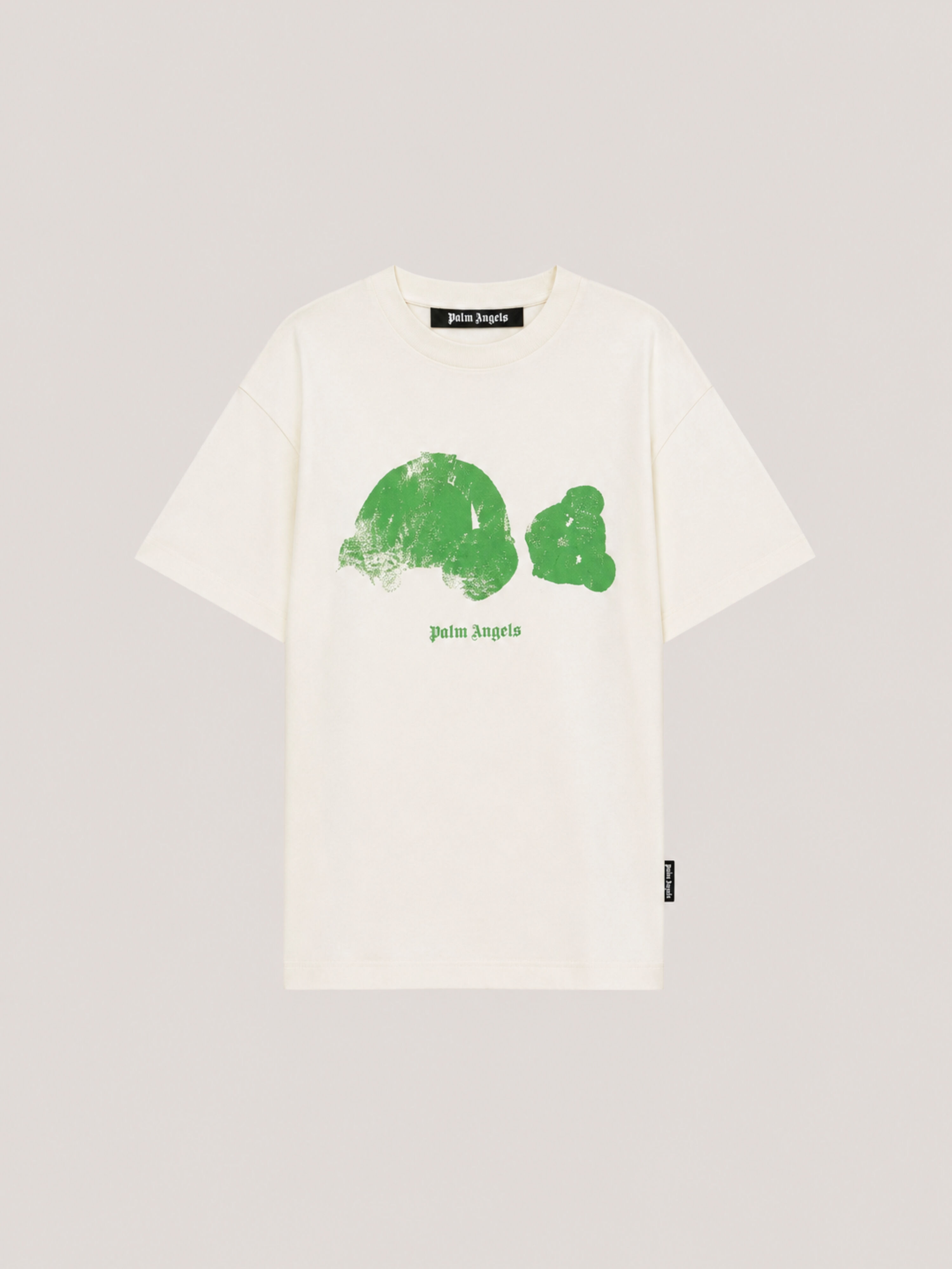 Spray Bear T-Shirt PALM ANGELS Spray Bear T-Shirt OFF White/Green PMAA109T26JER002