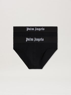 PALM ANGELS  Logo band bipack slip BLACK - BLACK PMUF002S25FAB001
