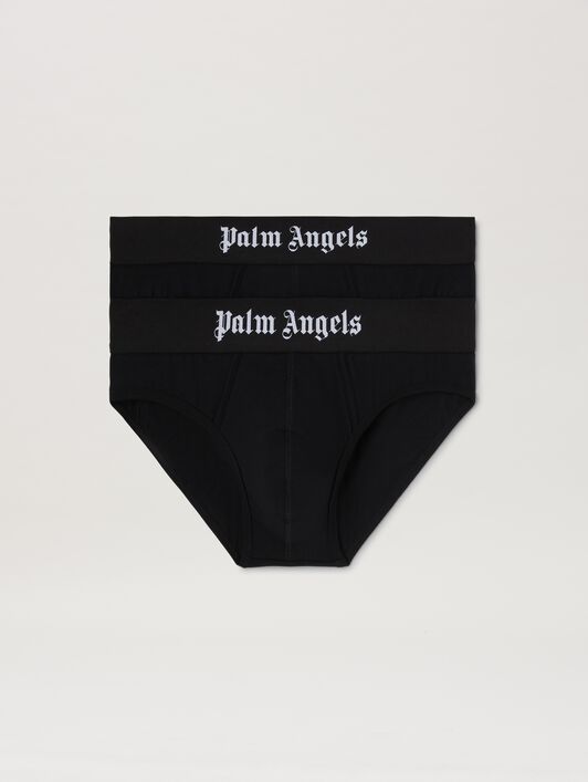 PALM ANGELS  Logo band bipack slip BLACK - BLACK PMUF002S25FAB001