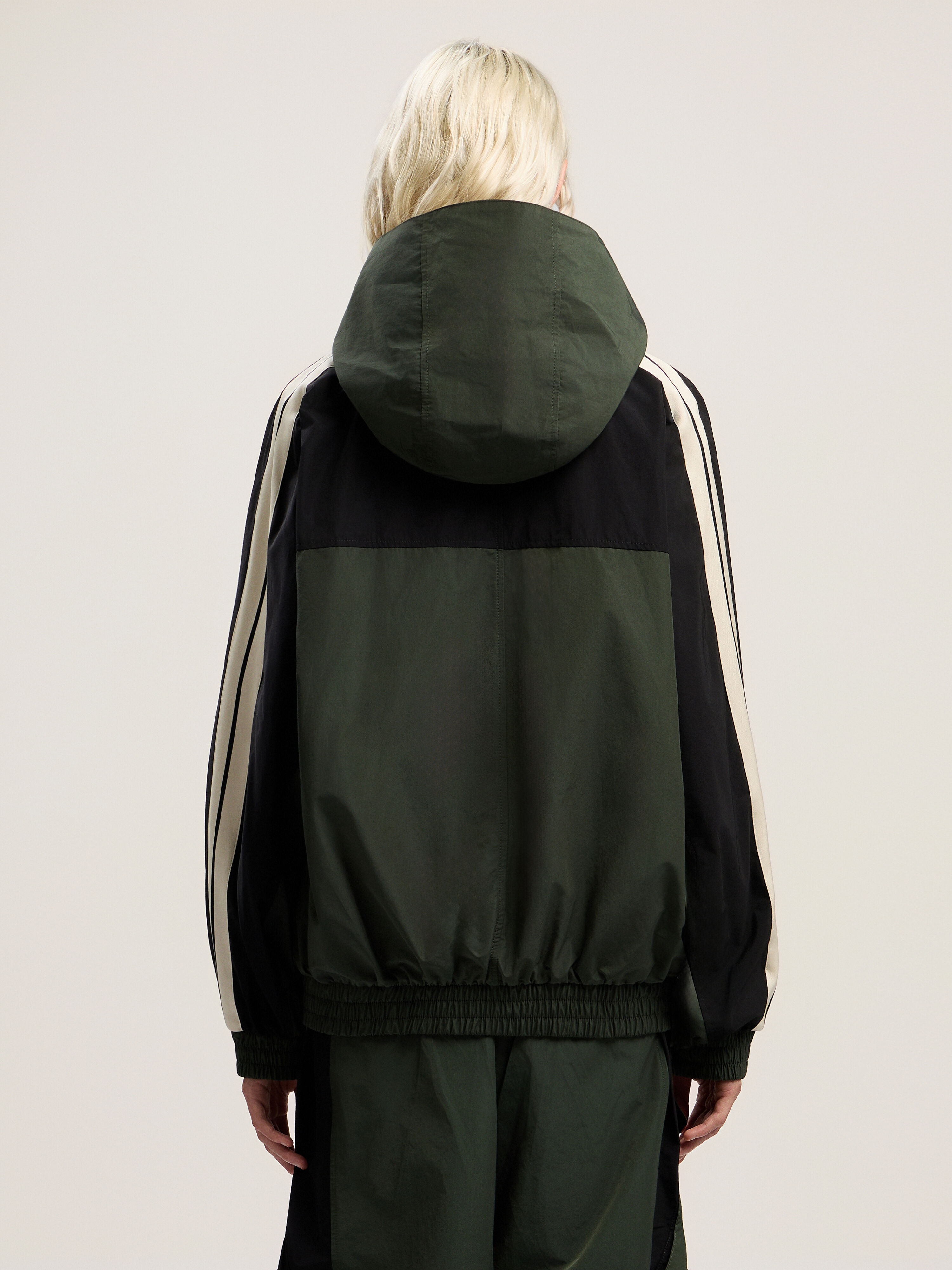 PALM ANGELS Colorblock Track Windbreaker FOREST GREEN - BLACK PWEB016F25FAB001