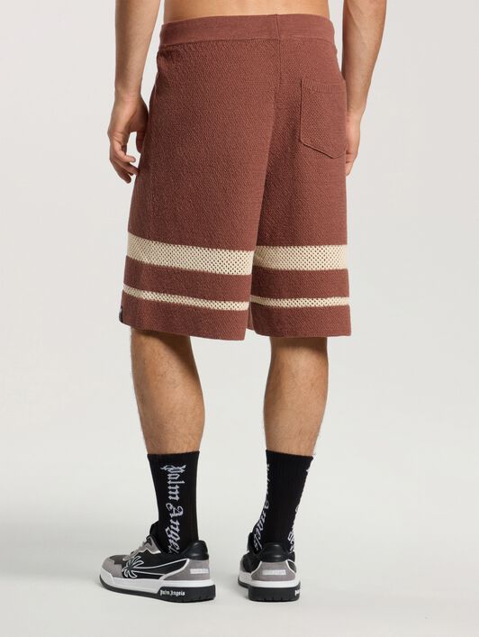 Palm Type Loose Knit Shorts PALM ANGELS Palm Type Loose Knit Shorts BROWN - KAKI PAMHM01F26KN01