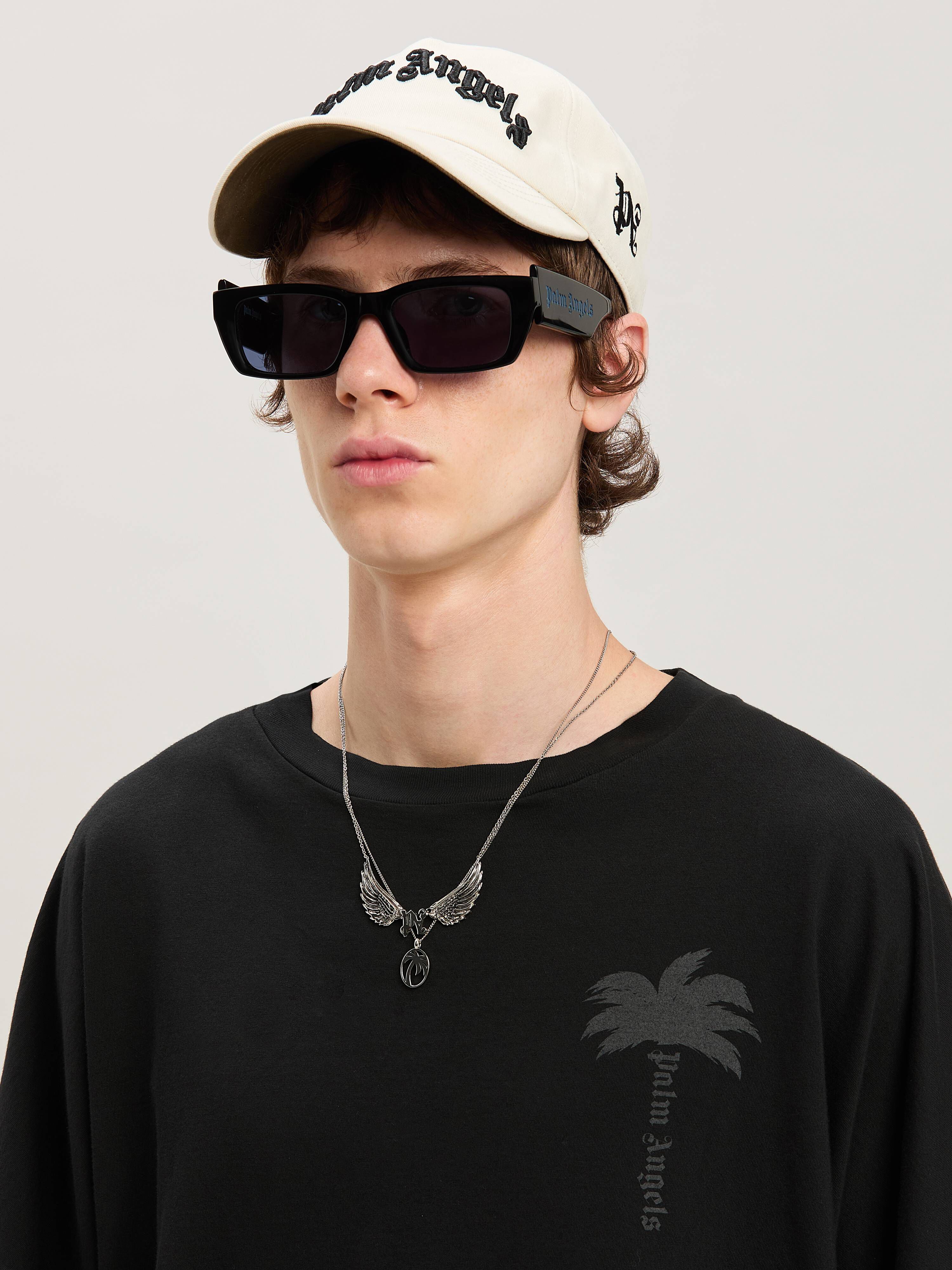 PALM ANGELS  Palms Over T-Shirt VINTAGE BLACK - VINTAGE BLACK PMAA002S25JER004