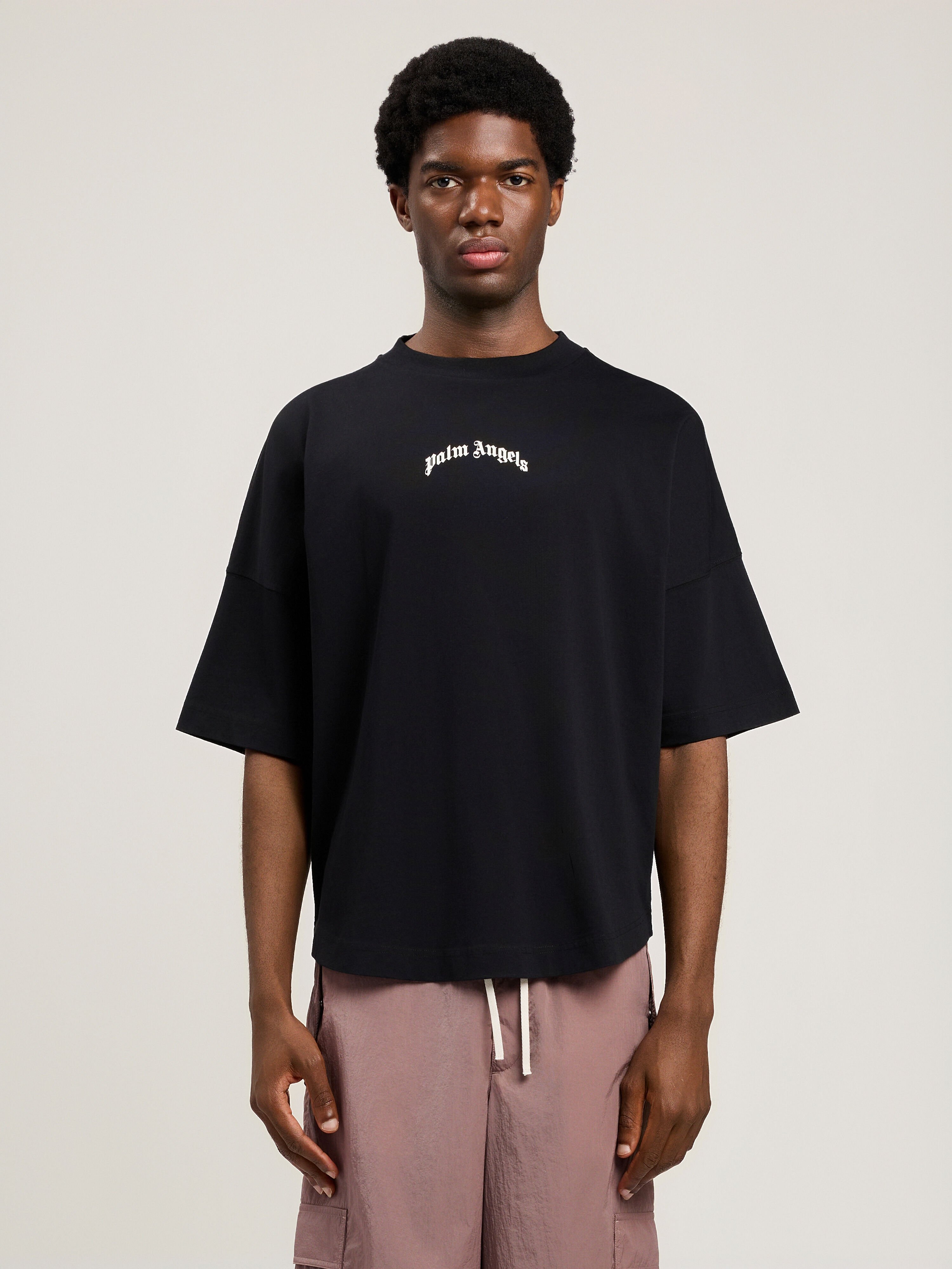 PALM ANGELS Classic Logo Over T-Shirt BLACK OFF WHITE PMAA10BS26JER007