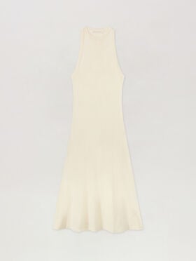 PALM ANGELS Curved Logo Essential Dress OFF WHITE - KAKI PAWDH01F26JR01