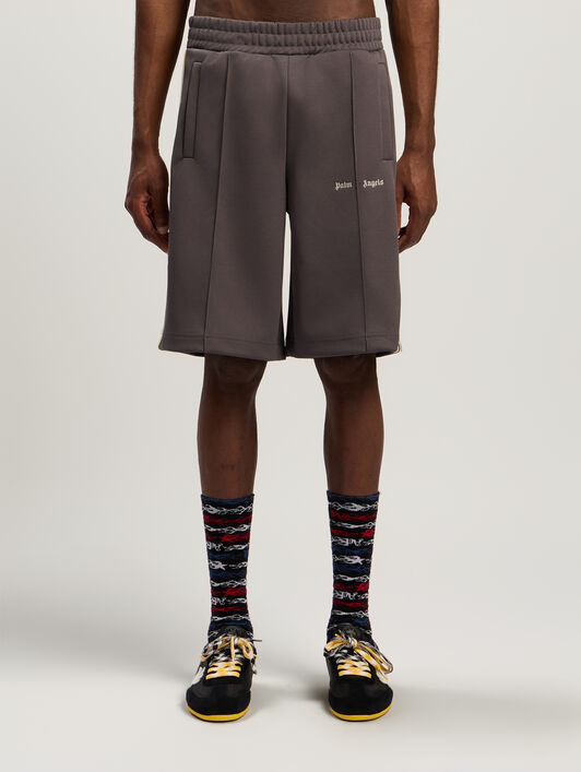 Classic Logo Track Shorts PALM ANGELS Classic Logo Track Shorts DARK GREY - OFF WHITE PMCL009F25FAB002