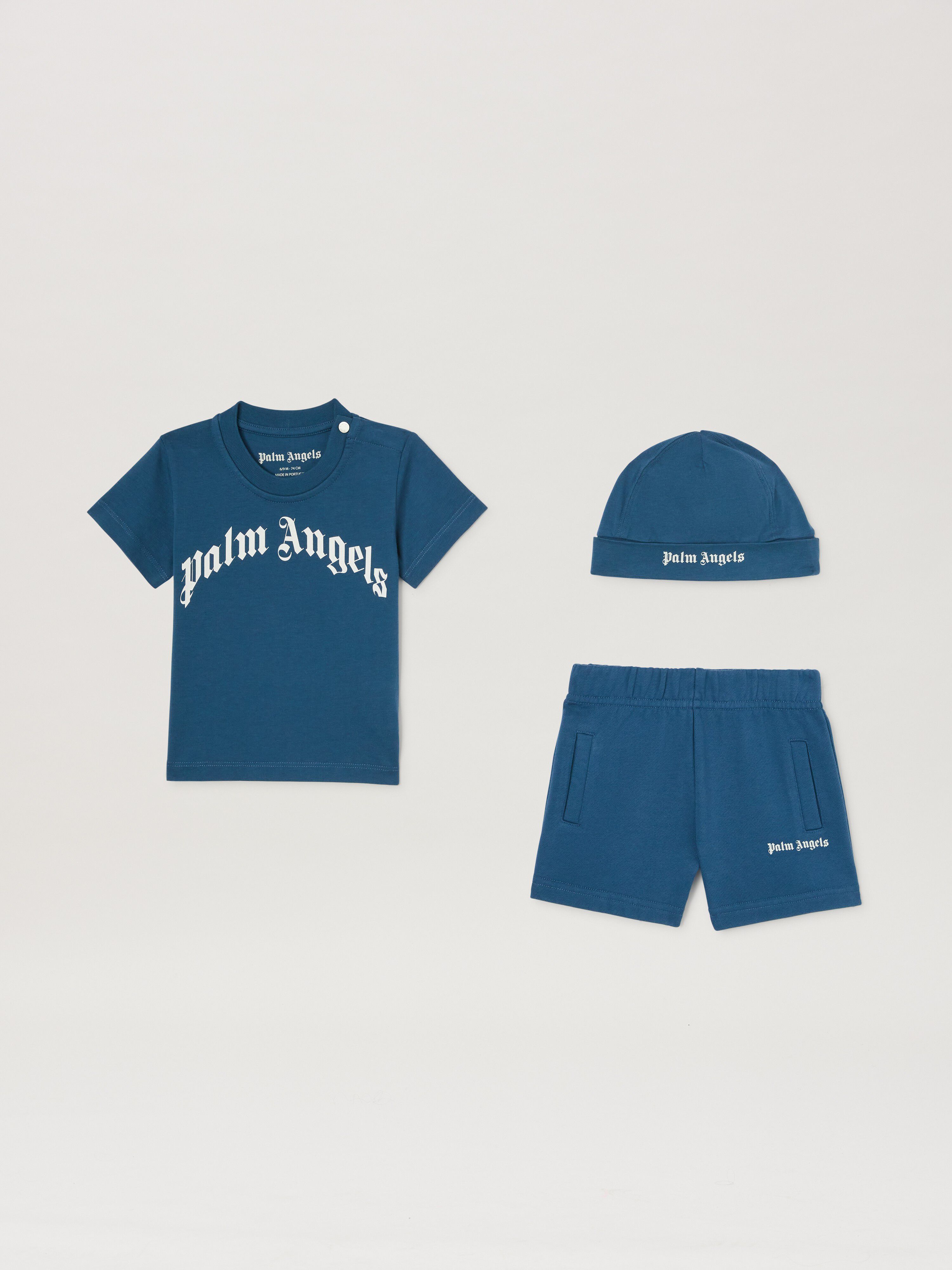 PALM ANGELS  3 pieces gift set BLUE OFFWHITE PB2X018S25JER001