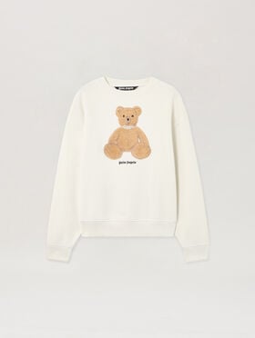 PALM ANGELS Bear Sweatshirt OFF WHITE BROWN PMBA08HS26FLE009