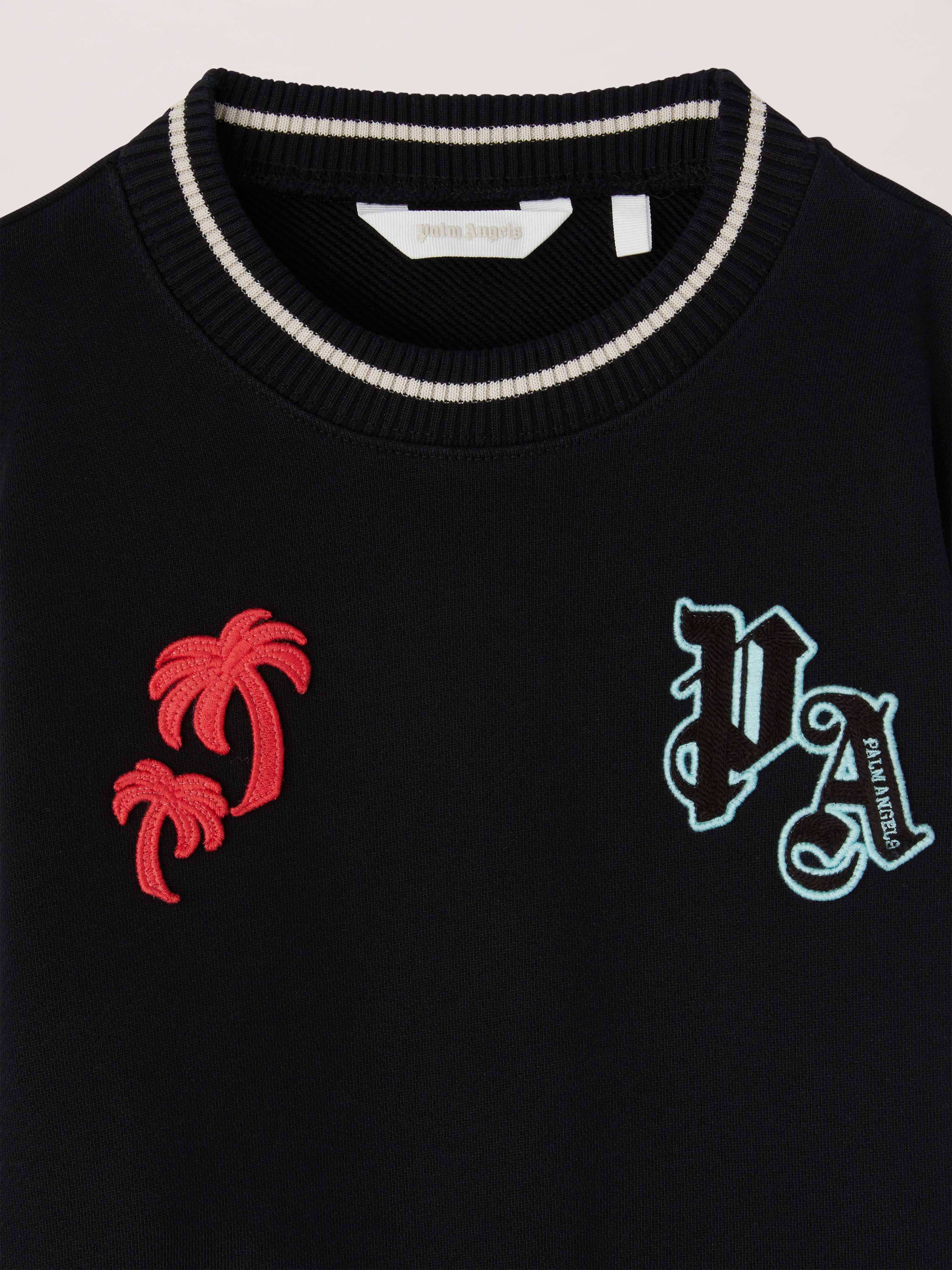 PALM ANGELS  Team Palm crewneck sweatshirt BLACK BUTTER PBBA012S25FLE004