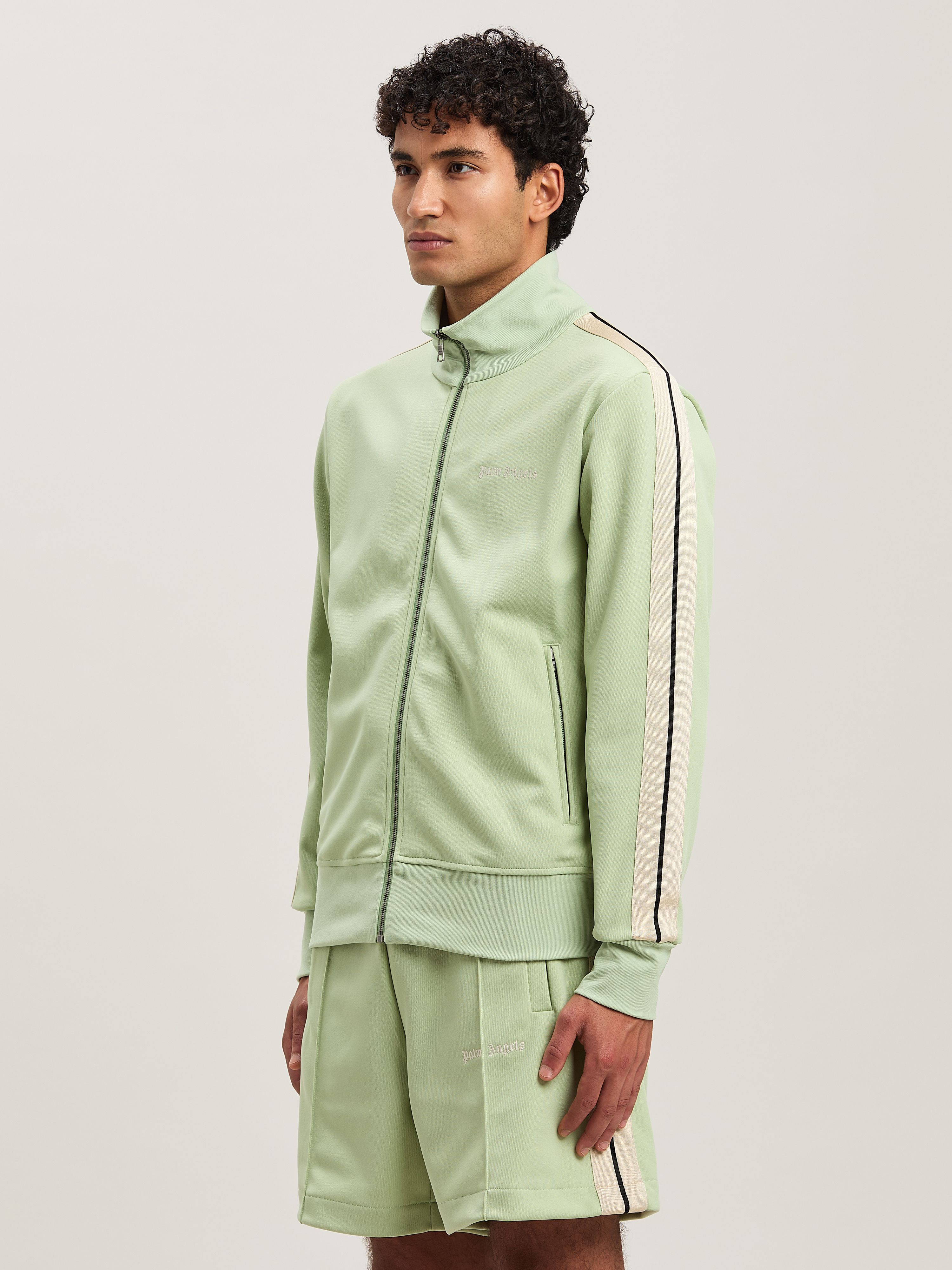 PALM ANGELS  Trainingsjacke mit eingesticktem Logo SAGE - OFF WHITE PMBD058S25FAB001