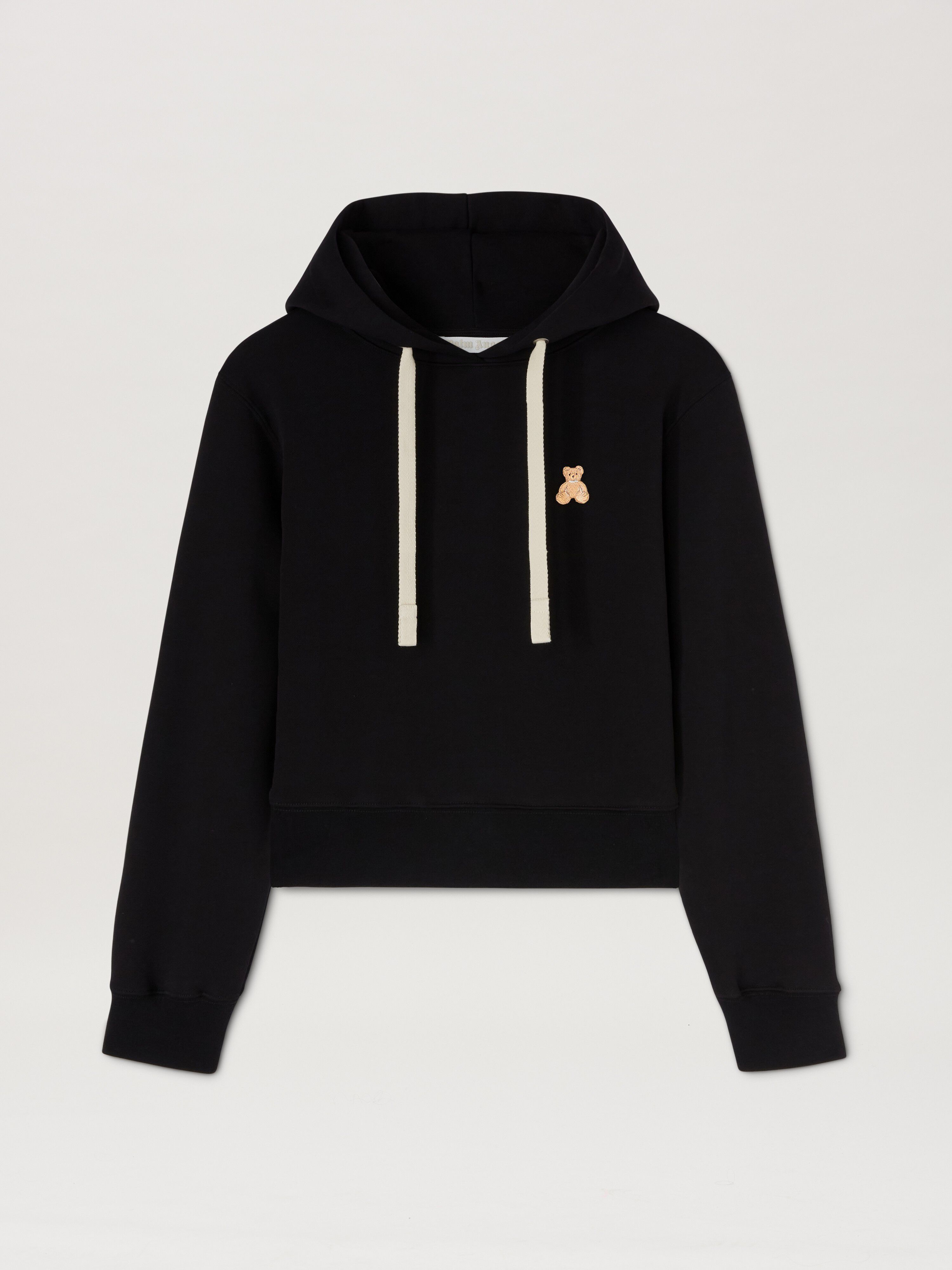PALM ANGELS  Bear in Mind Patch Hoodie BLACK - BROWN PWBB075S25FLE002