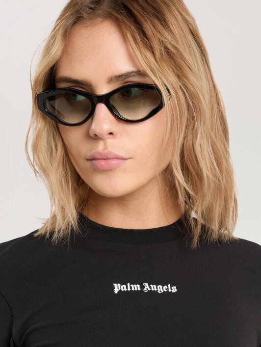 Classic Logo Baby T-Shirt PALM ANGELS Classic Logo Baby T-Shirt BLACK - OFF WHITE PAWAA02F26JR01