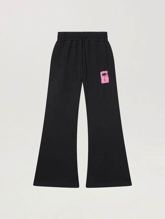 Brushed Palm Tree Sweatpants PALM ANGELS Brushed Palm Tree Sweatpants BLACK - PINK PAWCH02W26FL03