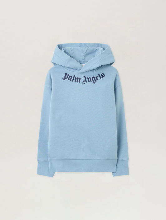 Neck Logo Reg.Hoodie PALM ANGELS Neck Logo Reg.Hoodie LIGHT BLUE - BLACK PBBB012F25FLE001