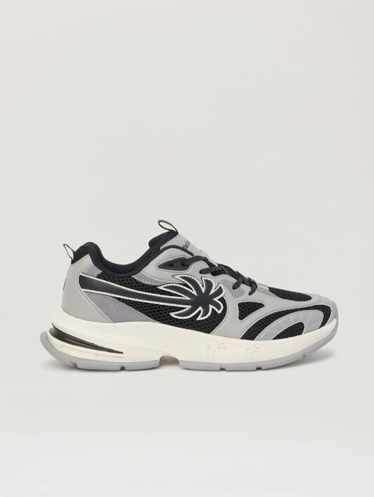 PALM ANGELS Palm Runner Sneakers BLACK GREY PMIA10TS26LEA001