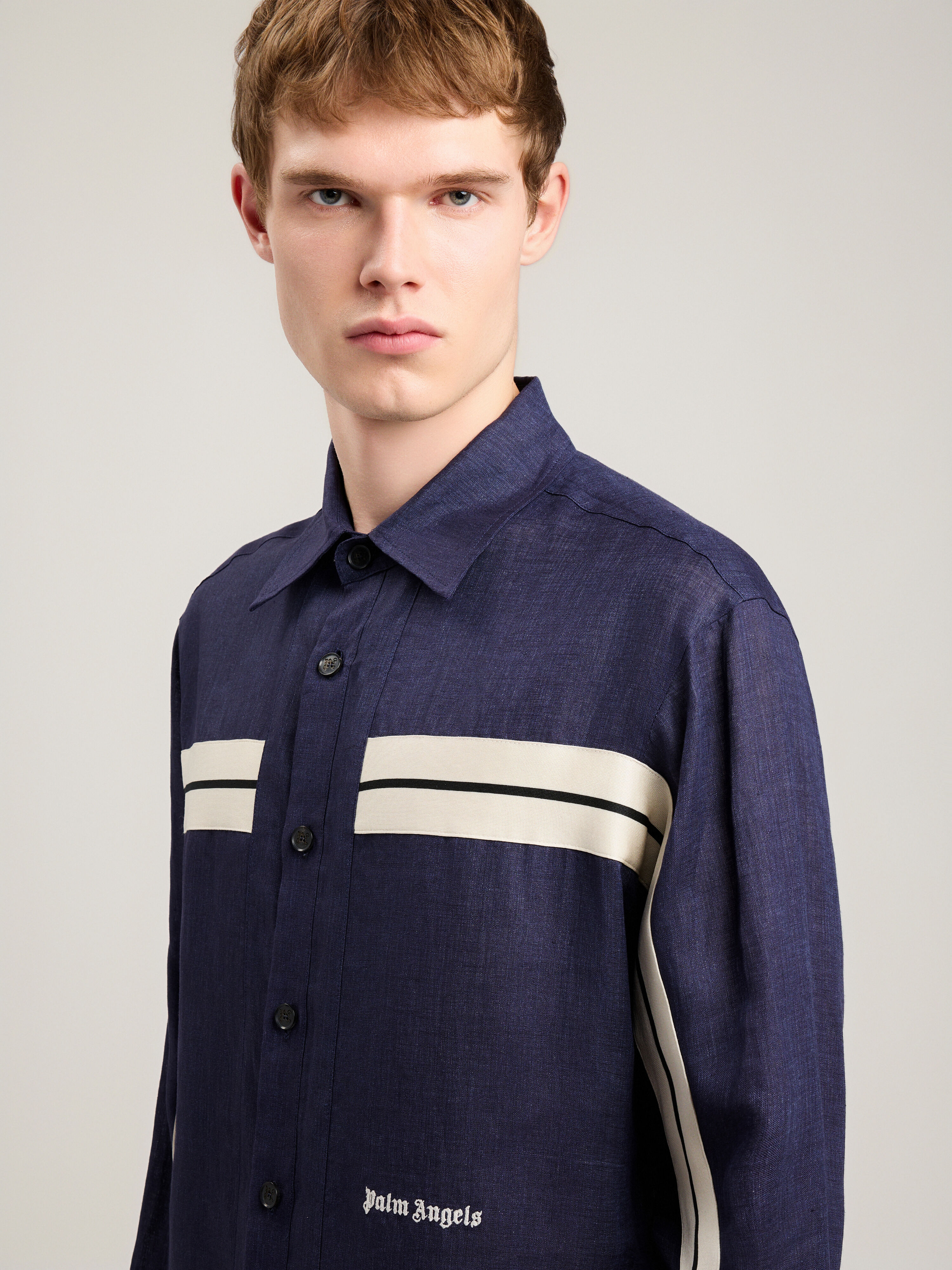 Classic Logo Trackshirt in NAVY BLUE OFF WHITE for Men | Palm Angels®